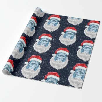 Snowy Santa Wrapping Paper by Paparaw at Zazzle