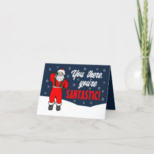 Snowy Santa, You're Santastic, Seasonal Employee Letterpress Thank You Card
