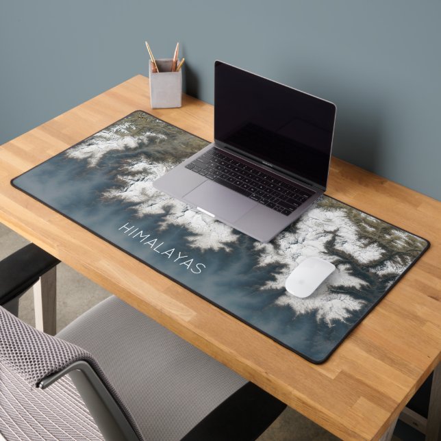 Snowy Scenic Himalayan Mountain Range from Above Desk Mat (Office 2)