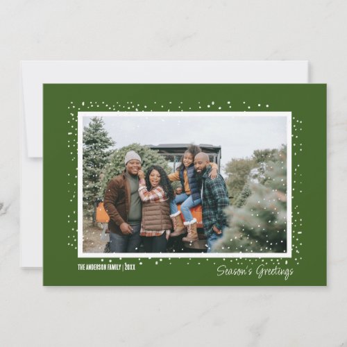 Snowy Seasons Greeting Family Photo Christmas Invitation