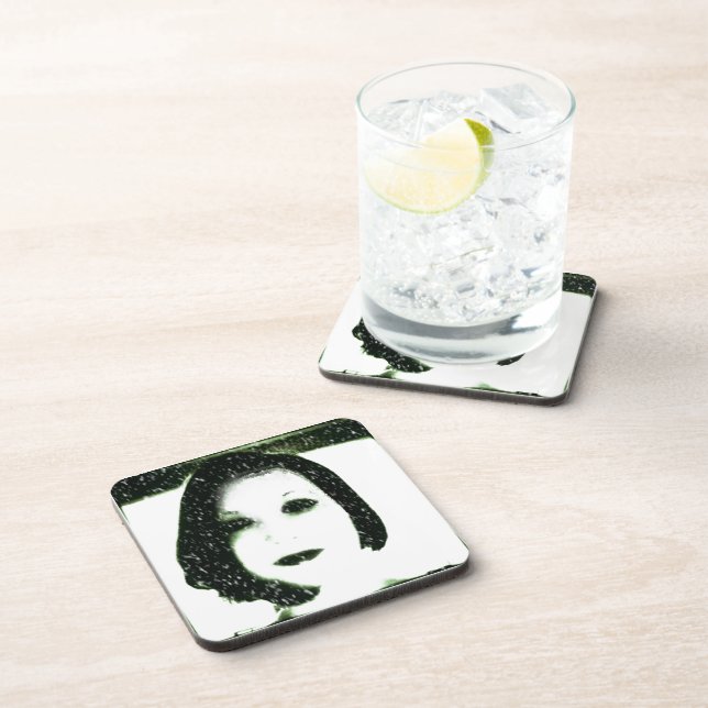 Snowy Self Portrait Beverage Coaster (Right Side)