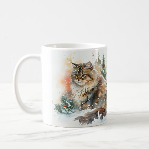 Snowy Siberian Cat Mug