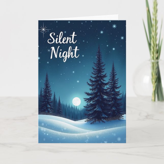Snowy Silent Night Christmas Card (Front)