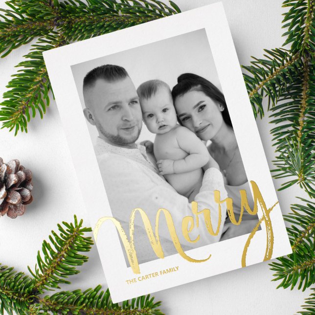 Snowy Skies Foil Holiday Card (Creator Uploaded)