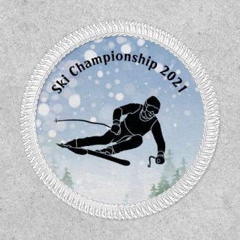 Snowy Skiing Design Patch by SjasisSportsSpace at Zazzle