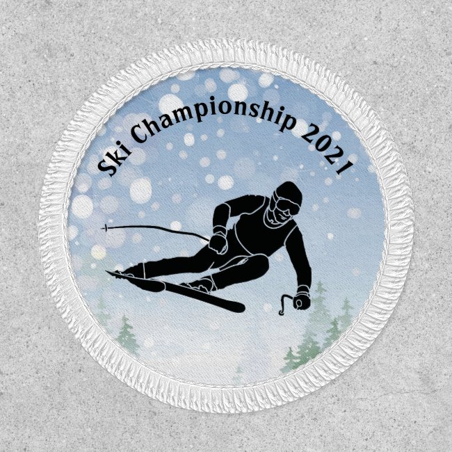 Snowy Skiing Design Patch