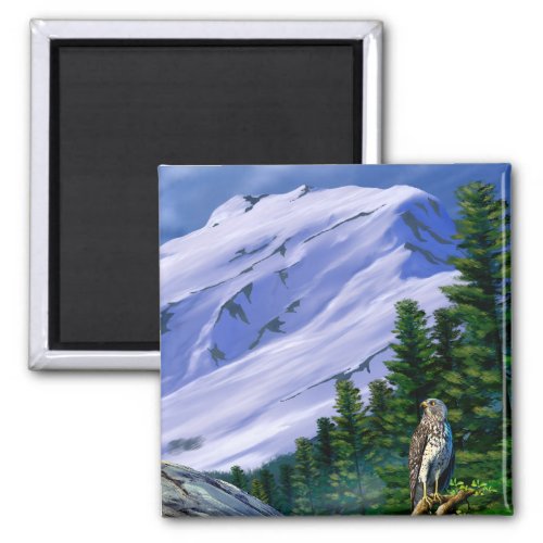 Snowy Slopes Mountain Winter  Magnet
