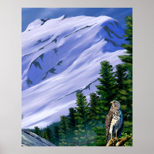 Snowy Slopes Mountain Winter  Poster