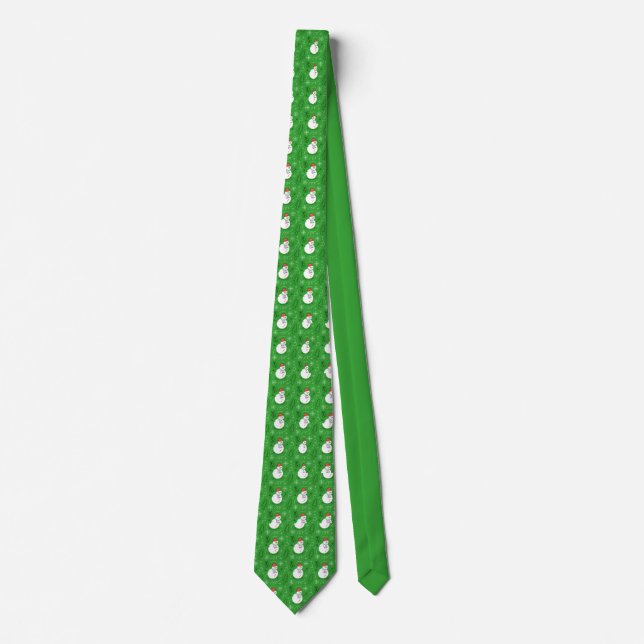 Snowy Smiles Christmas Necktie (Front)