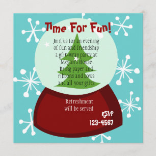 Snowy Snow-Globe Invitation