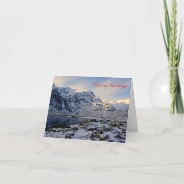 Snowy Snowdonia Holiday Card (Front)