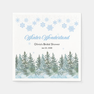 Snowy Snowflakes Winter Wonderland Bridal Shower Napkins