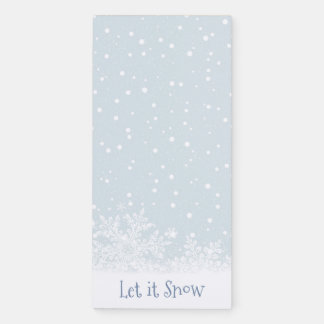 Snowy Snowflakes Wintery Fridge Notepad