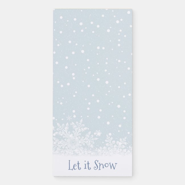 Snowy Snowflakes Wintery Fridge Notepad