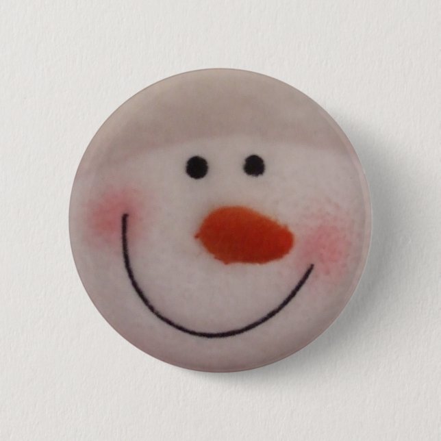 Snowy Snowman Pinback Button (Front)