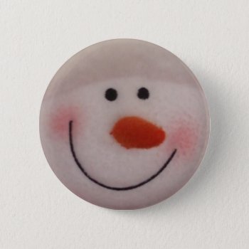 Snowy Snowman Pinback Button by rdwnggrl at Zazzle