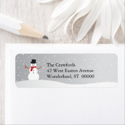 Snowy Snowman Return Address Label | Zazzle