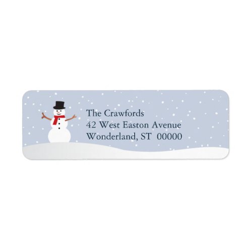 Snowy Snowman Return Address Label