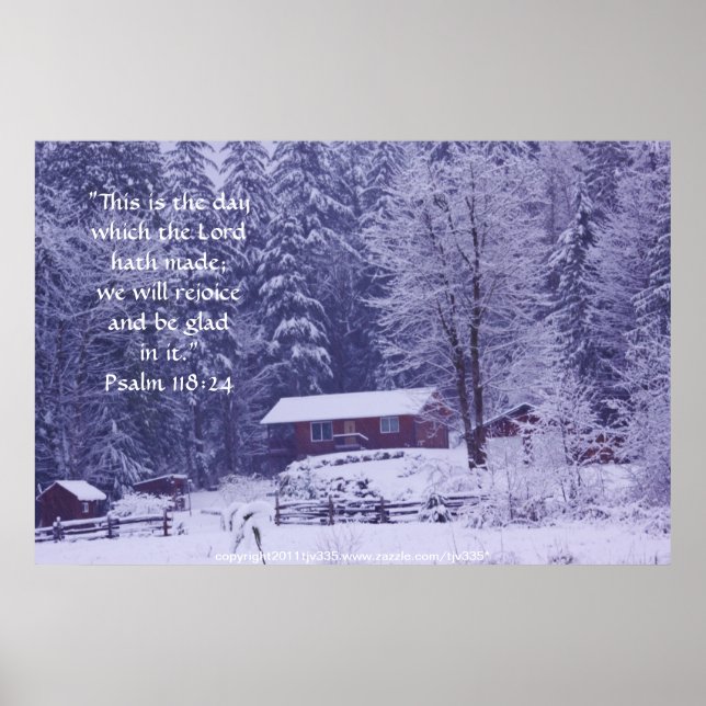 Snowy Splendor 3 Print w/Scripture Verse (Front)