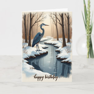 Snowy Stream Birthday Card