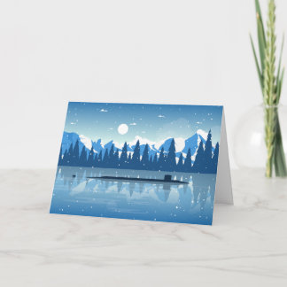 Snowy Submarine Holiday Card