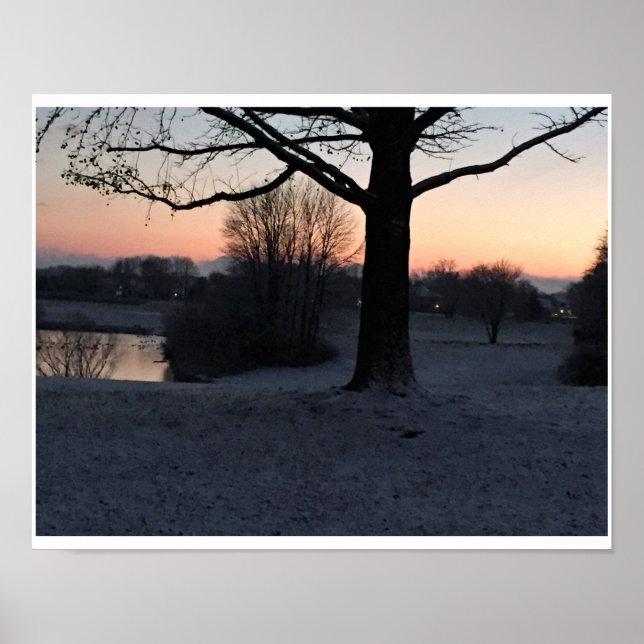 Snowy Sunset at Core Creek Poster (Front)