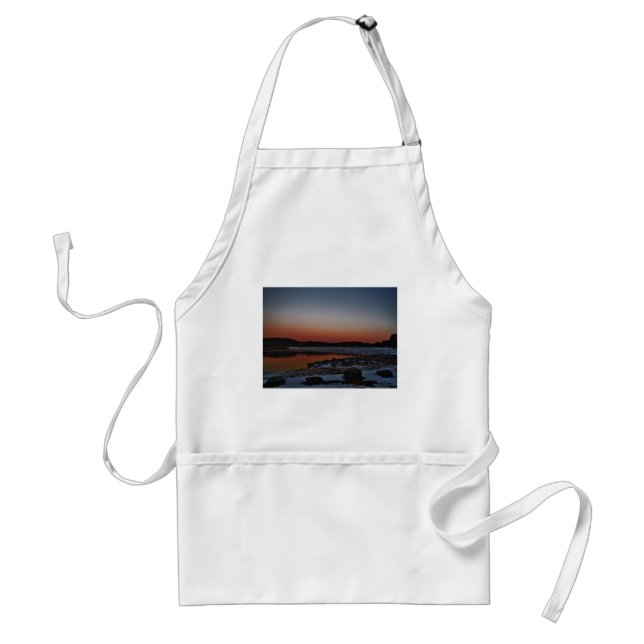 Snowy Sunset at Lake Arrowhead Adult Apron (Front)