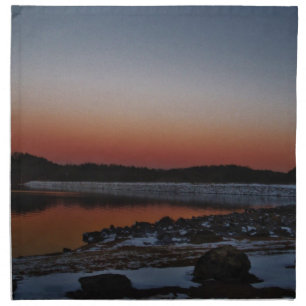 Snowy Sunset at Lake Arrowhead Napkin