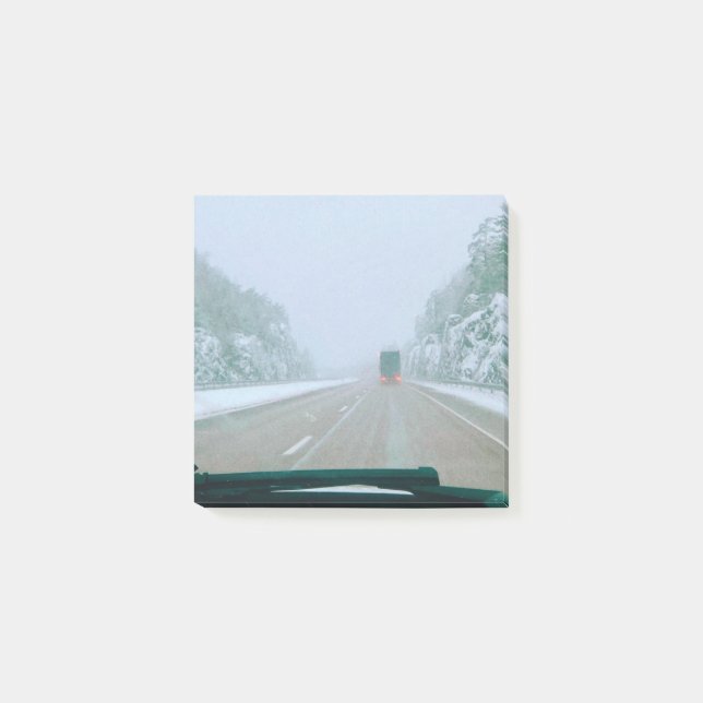 Snowy Swedish Road Trip Post-it Notes (Front)