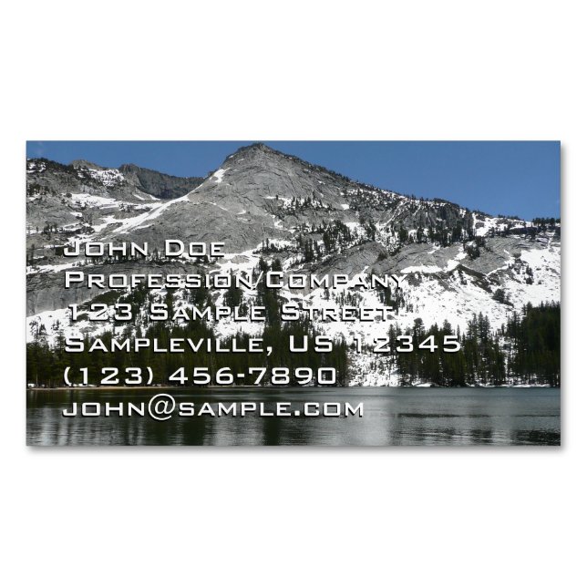 Snowy Tenaya Lake Yosemite National Park Photo Business Card Magnet (Front)