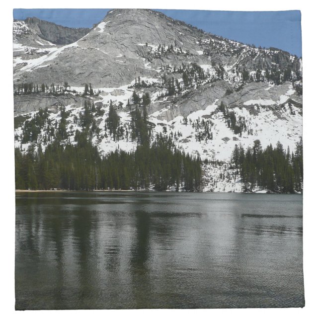 Snowy Tenaya Lake Yosemite National Park Photo Cloth Napkin (Front)