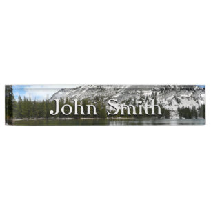 Snowy Tenaya Lake Yosemite National Park Photo Desk Name Plate