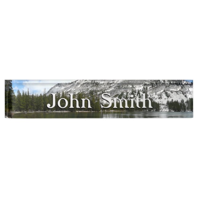 Snowy Tenaya Lake Yosemite National Park Photo Desk Name Plate (Front)