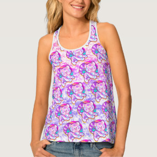 Snowy Tiger Cute Neon Kidcore Tank Top