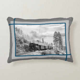 Snowy Train Ride Accent Pillow