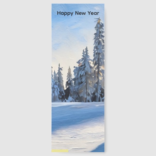 Snowy Tree Christmas Bookmark  (Front)