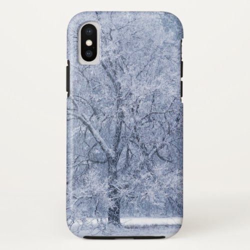 Snowy Tree Winter Frozen Scene iPhone X Case