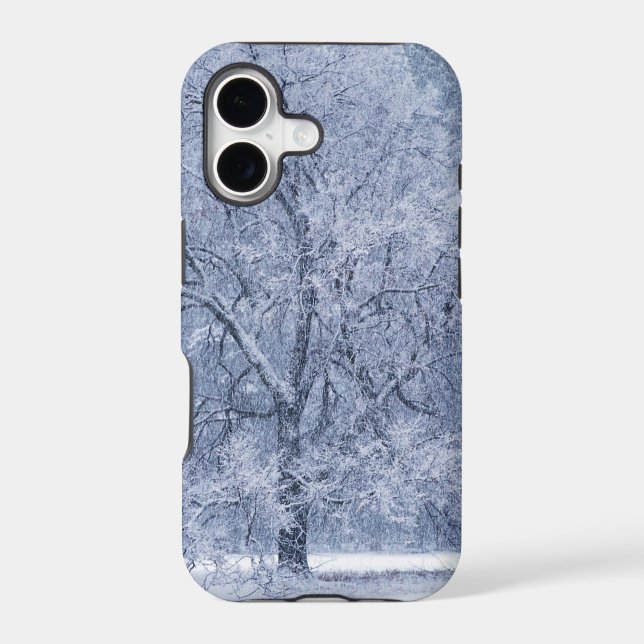 Snowy Tree Winter Frozen Scene Iphone Case (Back)