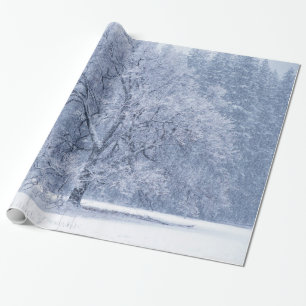 Snowy Tree Winter Frozen Scene Wrapping Paper