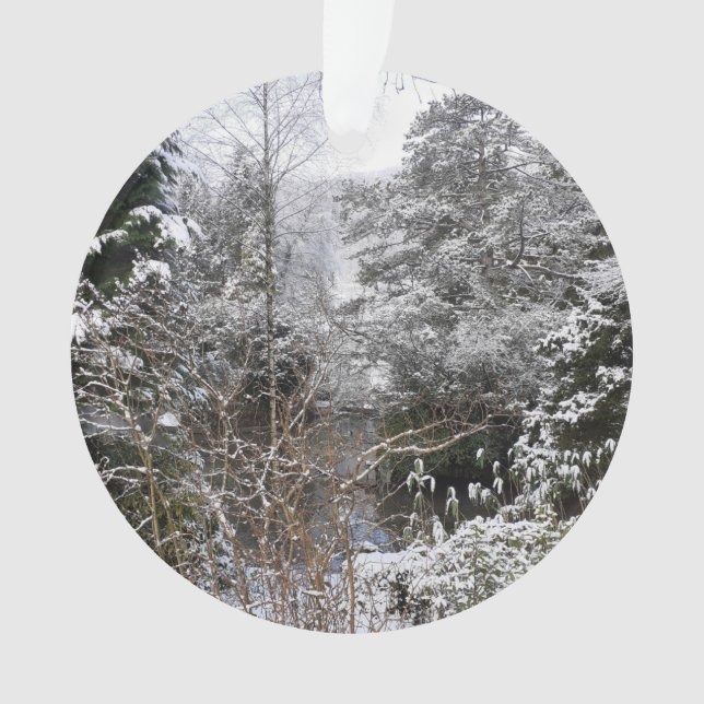 Snowy Trees Acrylic Ornament (Front)
