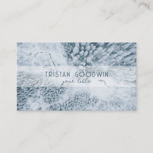 Snowy Trees Aerial Landscape Business Card