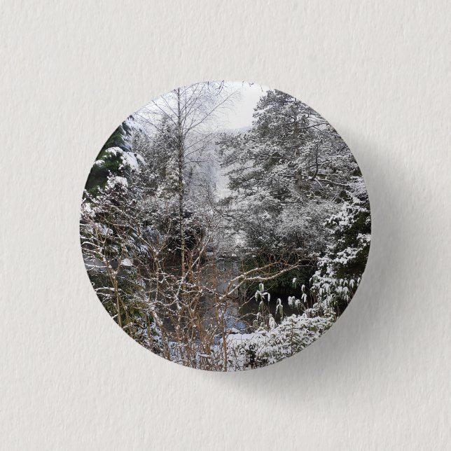 Snowy Trees Badge Button (Front)