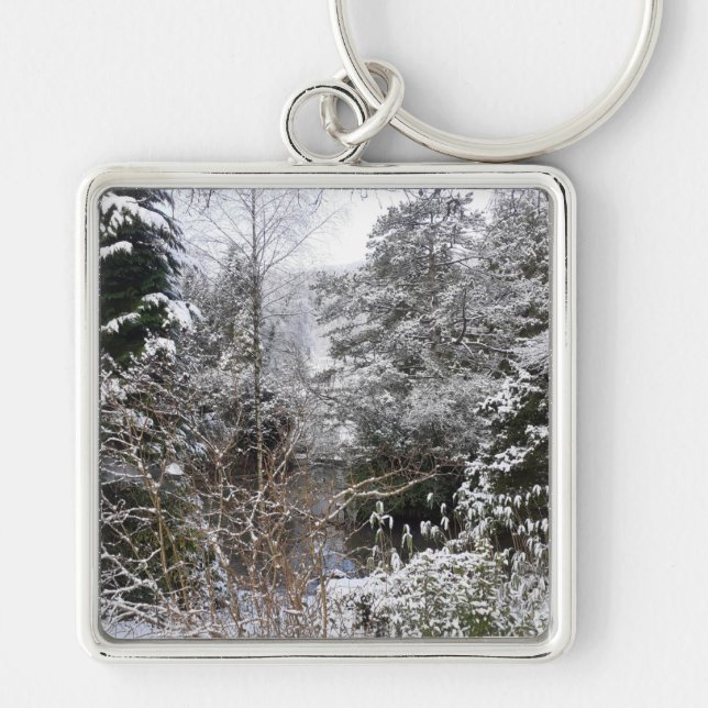 Snowy Trees Keychain (Front)