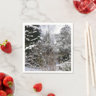 Snowy Trees Paper Napkins