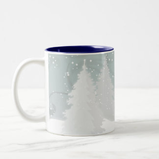 Snowy Trees Two-Tone Coffee Mug