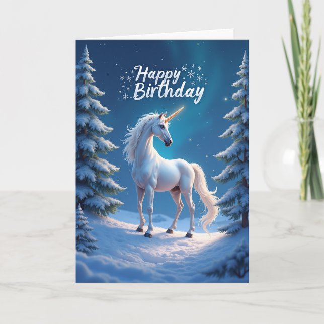 Snowy Twilight Birthday Card (Front)