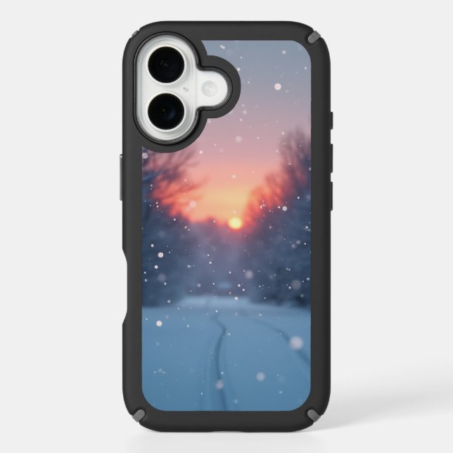 snowy twilight speck iPhone case (Front)