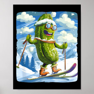 Snowy vacation with cross-country skiing for poster