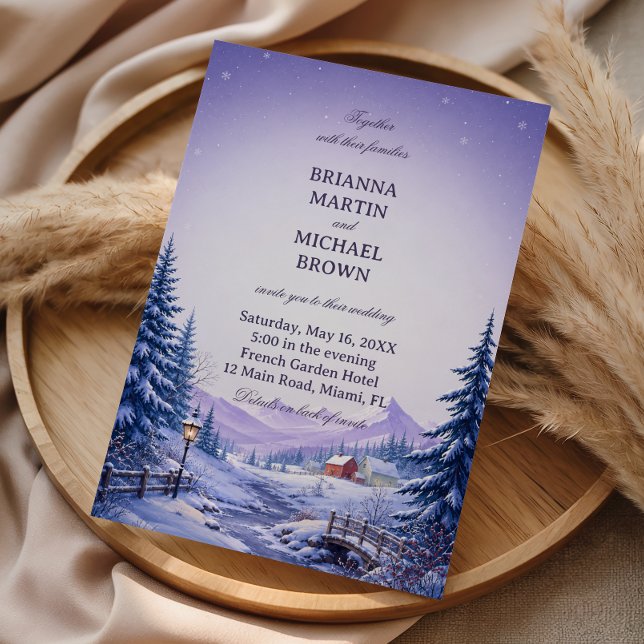 Snowy Valley Cottage Beneath Invitation (Creator Uploaded)