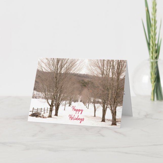 Snowy Vermont  Colleague Co Worker Employee  Holiday Card (Front)